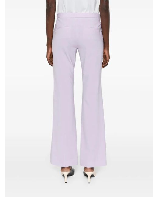 Theory Purple Demitria Low-Rise Flared Trousers
