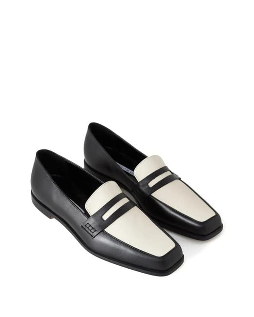Manolo Blahnik White Square-Toe Loafers