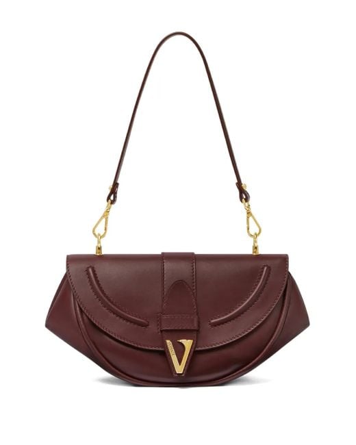 Versace Virtus レザーショルダーバッグ M Purple