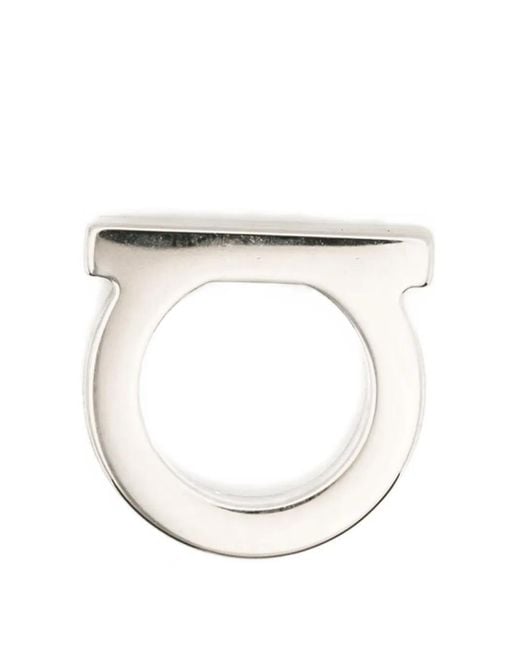 Ferragamo White Horseshoe Earrings