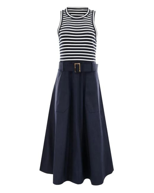 Veronica Beard Blue Jordyn Belted Dress