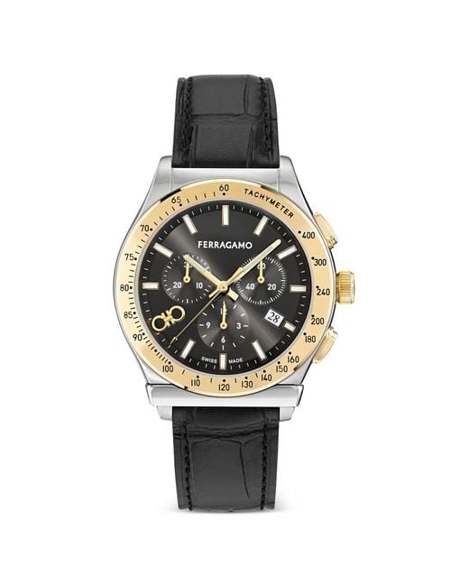 Ferragamo Black 1927 Chrono 42Mm Watch for men