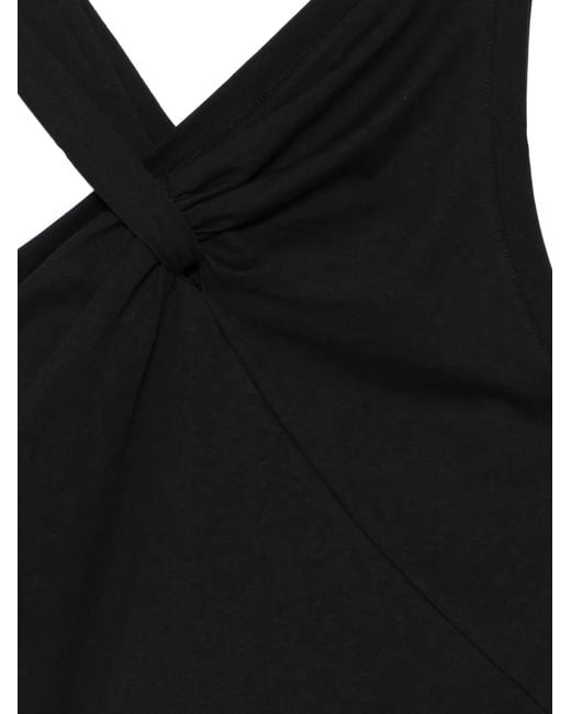 SOLOTRE Black Twisted-Strap Top