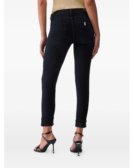 Liu Jo Blue Skinny Jeans With Rhinestones