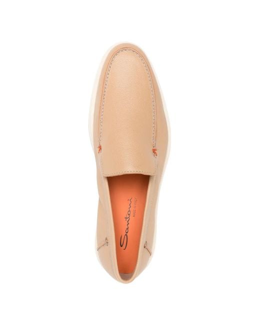 Santoni Natural Leather Loafers for men