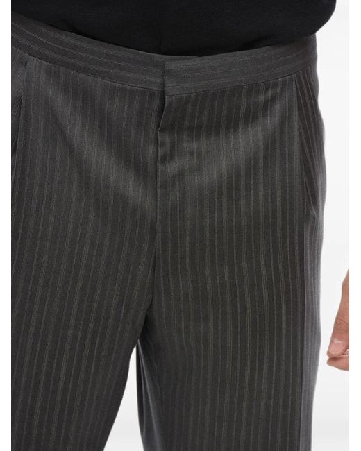 Corneliani Black Mantua Pinstripe-Pattern Trousers for men