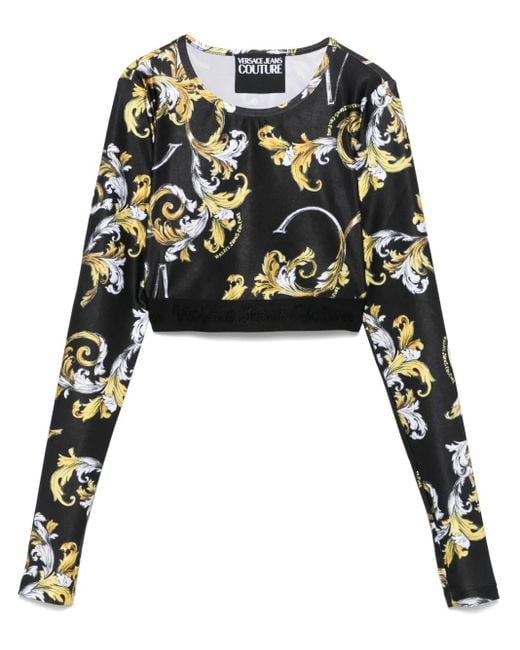 Versace Jeans Couture Black Barocco-Print Top