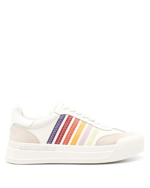 DSquared² White New Jersey Leather Sneakers