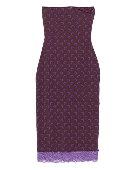 Vestido midi con estampado Moon MARINE SERRE de color Purple