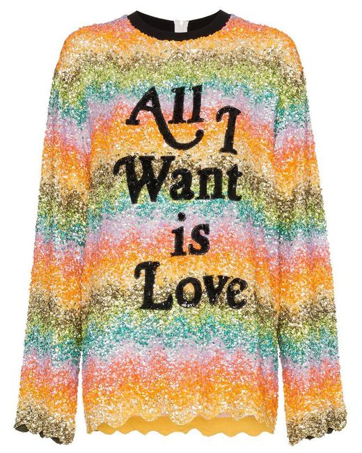 Ashish Multicolor All I Want Is Love Sequin Embellished Sweatshirt
