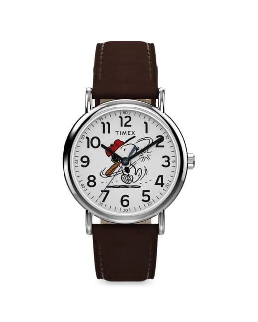 Timex White X Peanuts Weekender 38Mm Watch for men