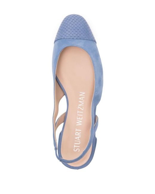 Stuart Weitzman Blue Sleek Slingback Ballerina Shoes