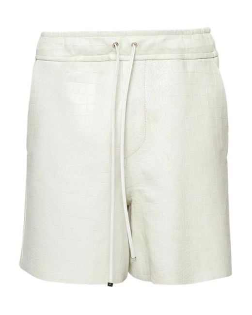 メンズ Amiri レザー ショートパンツ White