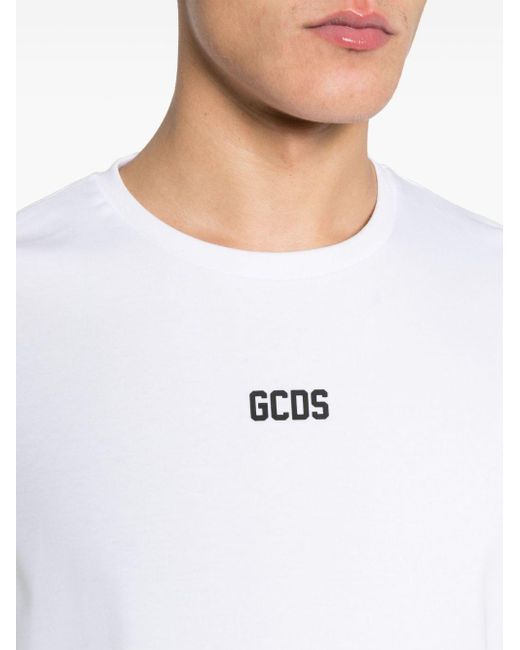Gcds White T-Shirt With Logo Application for men