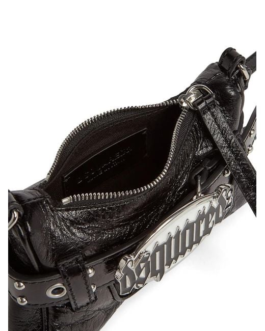 DSquared² Black Gothic Leather Shoulder Bag
