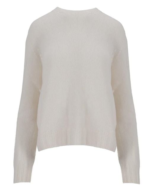 LA ROSE White Crew-Neck Sweater