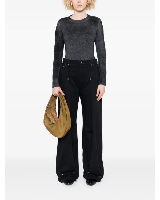 Avant Toi Black Ribbed Crew-Neck Sweater