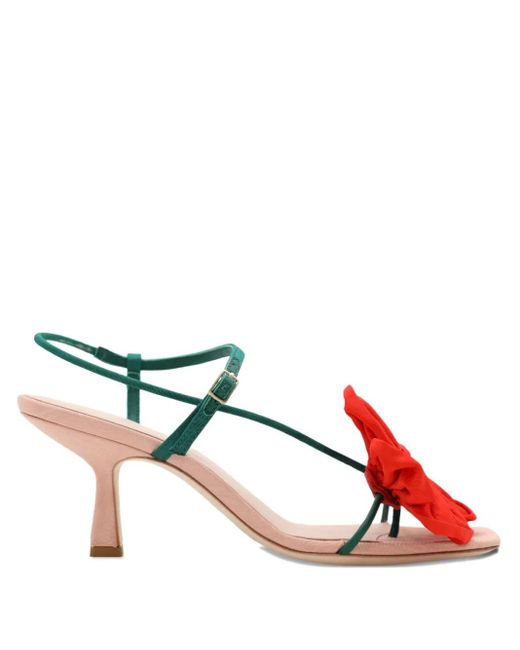 Loeffler Randall Red 70Mm Leather Sandals