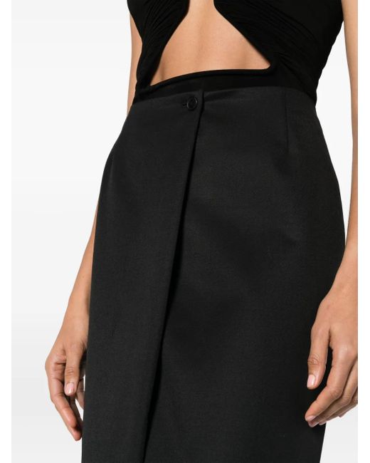 Givenchy Black Wrap-Design High-Waisted Skirt