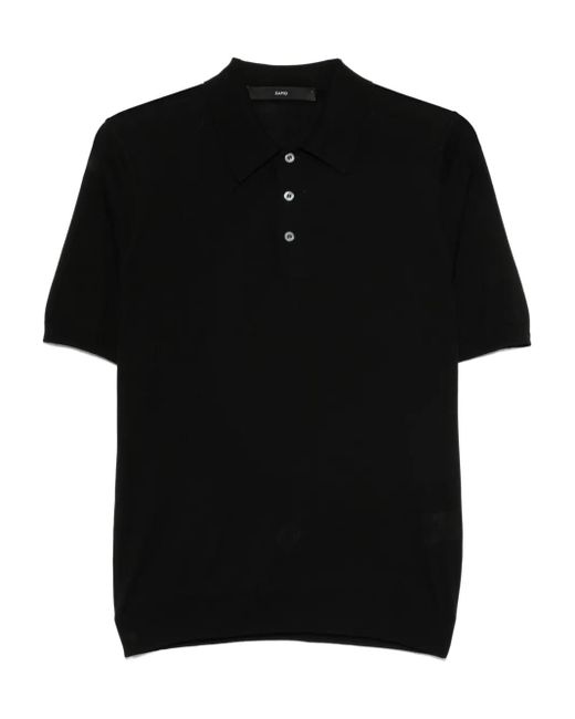 SAPIO Black Silk Polo Shirt for men