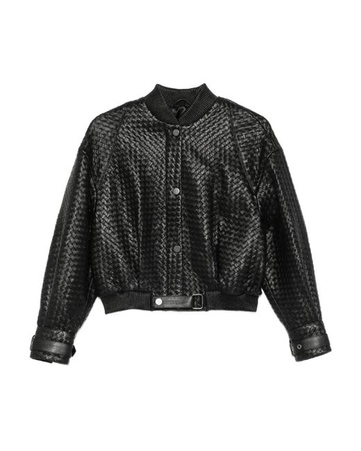 Manokhi Black Thea Leather Jacket