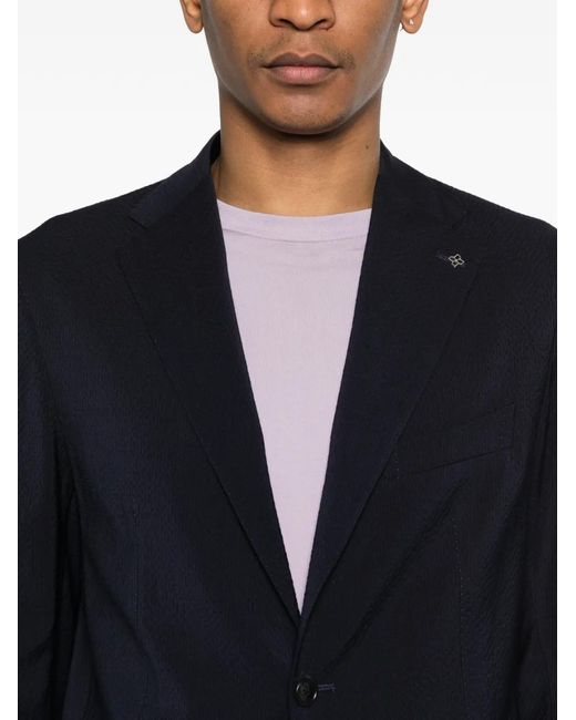 Tagliatore Blue Textured Suit for men