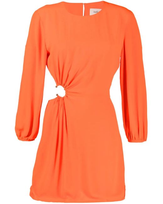 Ba&sh Orange Bonica Draped Minidress