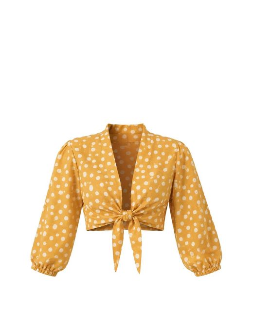 Adriana Degreas Metallic Blouse Nouée À Pois
