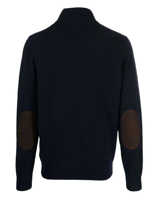 Barbour Blue Essential Half-Zip Knitted Pullover for men