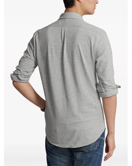 Polo Ralph Lauren Overhemd Met Geborduurd Logo in het Gray voor heren