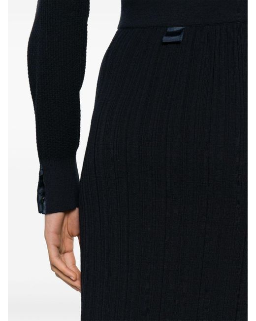 Jupe mi-longue à design plissé Thom Browne en coloris Black