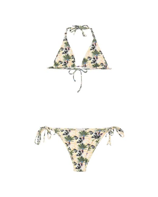 Anjuna White Palm-Print Bikini