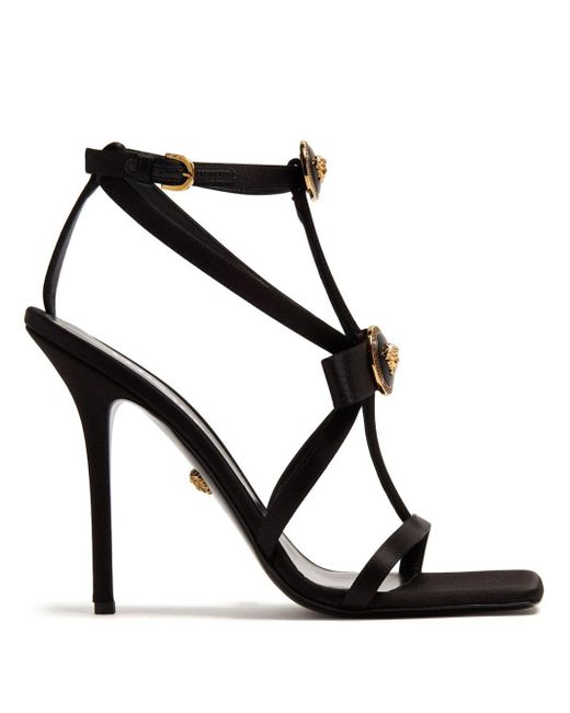 Versace Black Gianni Ribbon 110Mm Sandals