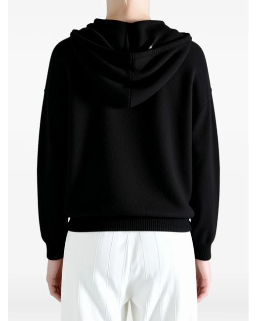 PALY Black Distressed-Detail Hoodie