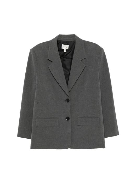 Gestuz Gray Gzpaula Oz Notched-Lapels Blazer