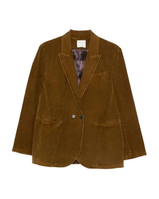 Forte_forte Brown Blazer À Poches Boutonnées