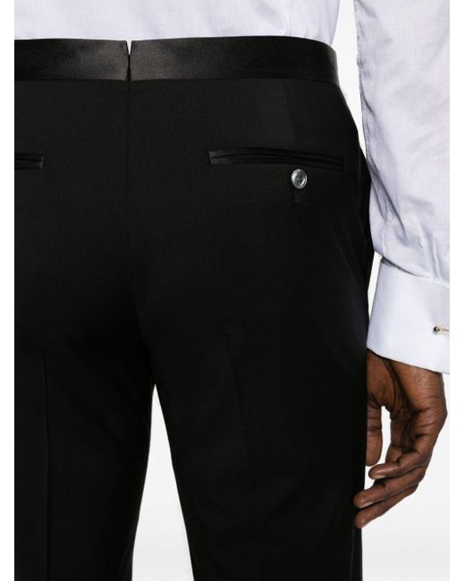 Pantalones de vestir de talle medio Corneliani de hombre de color Black
