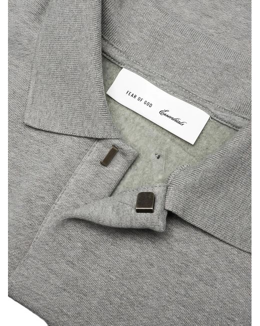 Fear Of God Gray Essentials Panelled Cropped Polo Shirt for men