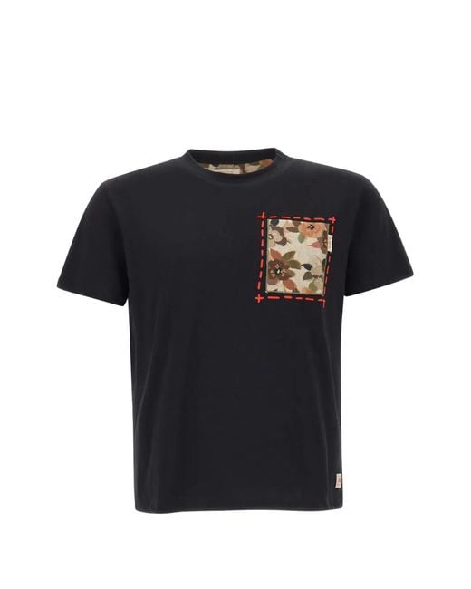 Bob Black Floral-Print Pocket T-Shirt for men