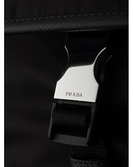 Prada Black Re-Nylon And Saffiano Leather Shoulder Bag for men