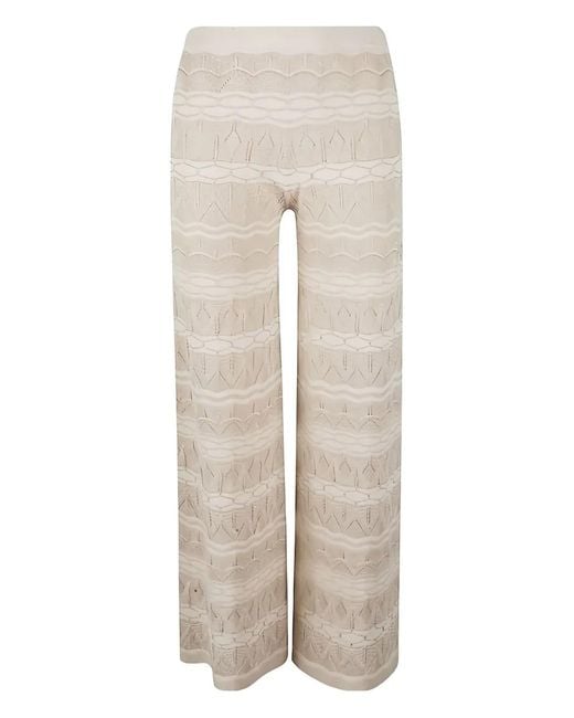 D.exterior Natural Knitted-Lace Trousers