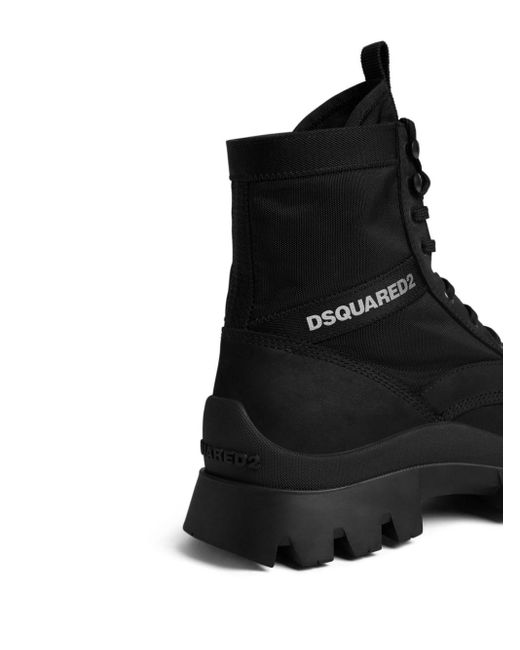 Stivali stringati con stampa di DSquared² in Black da Uomo