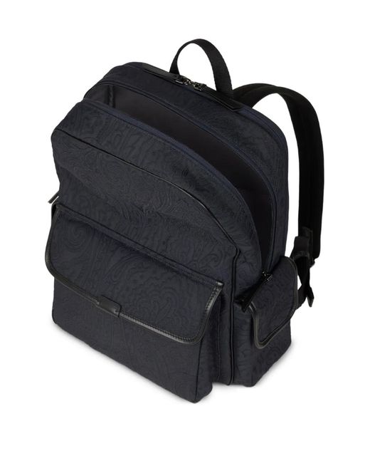 Etro Black Logo-Detail Backpack for men