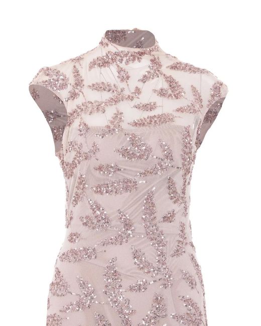 Aniye By Pink Robe Longue Uma Brodée À Sequins