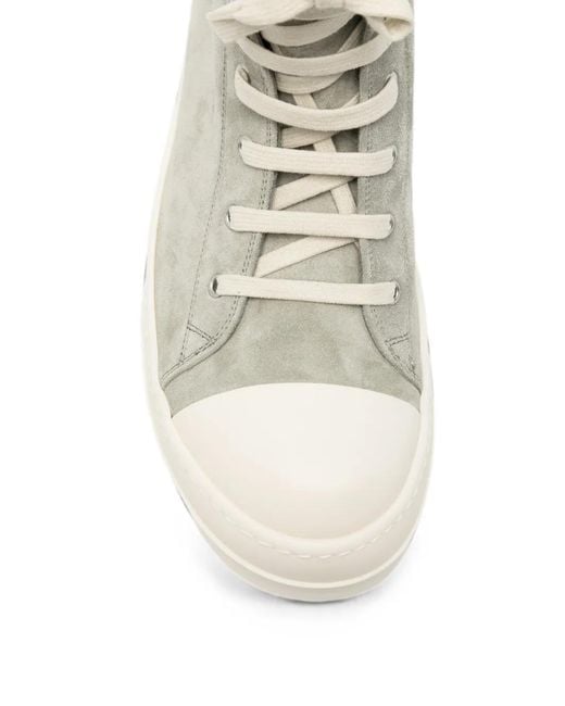 Rick Owens Natural Lace-Up Leather Sneakers for men