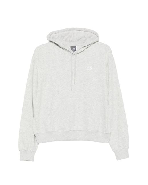 New Balance White Hoodie À Détail De Logo