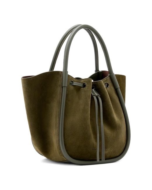 Proenza Schouler Green Small Drawstring-Fastening Tote Bag