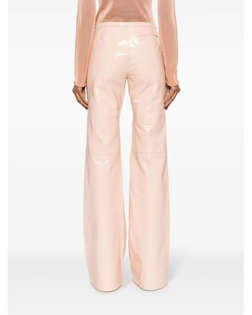 Philosophy Di Lorenzo Serafini Pink High-Shine Finish Wide-Leg Trousers