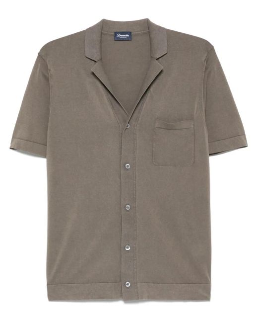 メンズ Drumohr リブシャツ Gray
