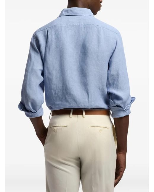 Ralph Lauren Blue Chemise À Poche Poitrine for men